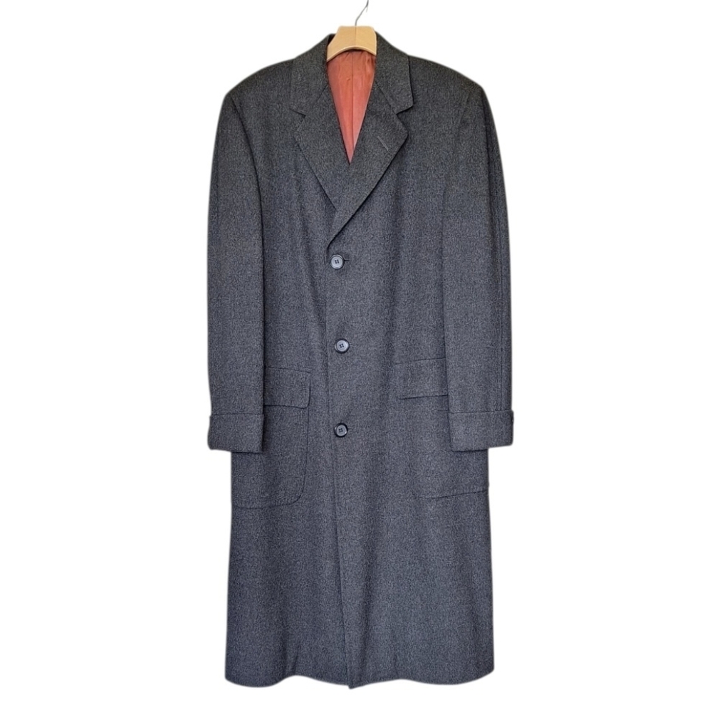 Savile Row Vintage 1960 Strachan & Co Cashmere Long Overcoat Old Money Lux XL 45